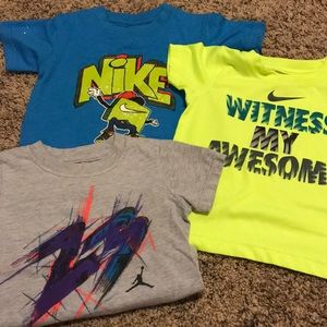 Authentic Nike and Jordan toddler shirt bundle.